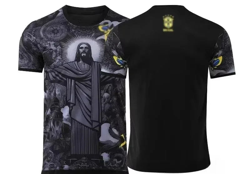 25 New Football Training T-Shirt Special Edition Brazilian Jesus Redeemer 3D Print Quick Dry Breathable Sports Short Sleeve Tops