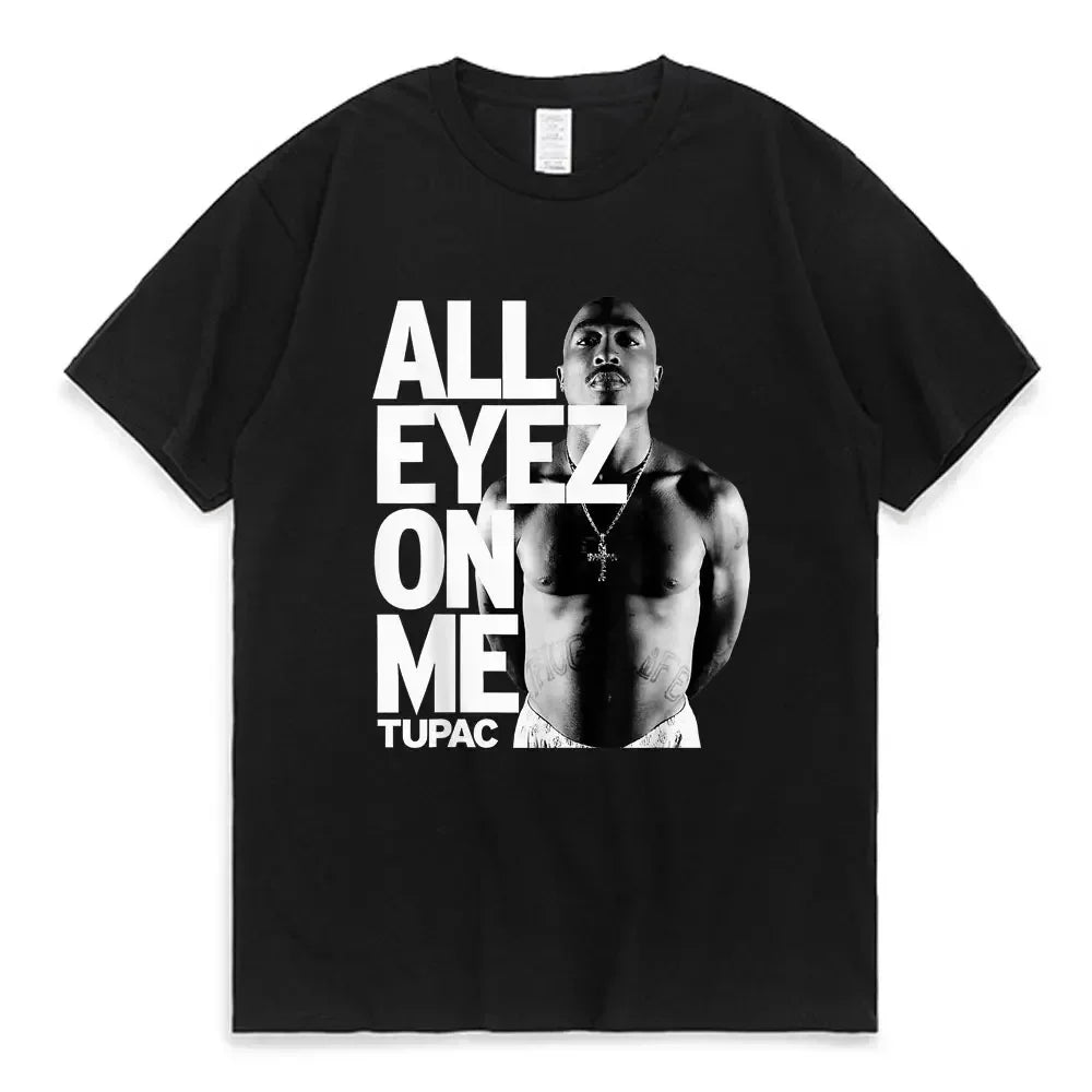 2023 Summer Fashion T-shirt Rapper Tupac Tops Hip Hop Streetwear Oversized Short Sleeves Tee Shirt Men Women T Shirt