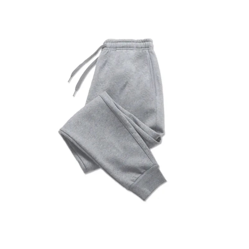 Mens Casual Pants Autumn Winter Fleece Sweatpants Men Running Jogger Sports Gym Trousers Fashion Solid Color Workout Long Pants
