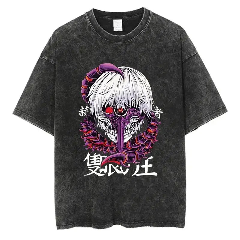 Mens Clothes Tee Shirt Homme Graphic T-Shirts Men Tshirt for Men Ropa Hombre Anime Tokyo Ghoul Washed New in Top & Tees 61345