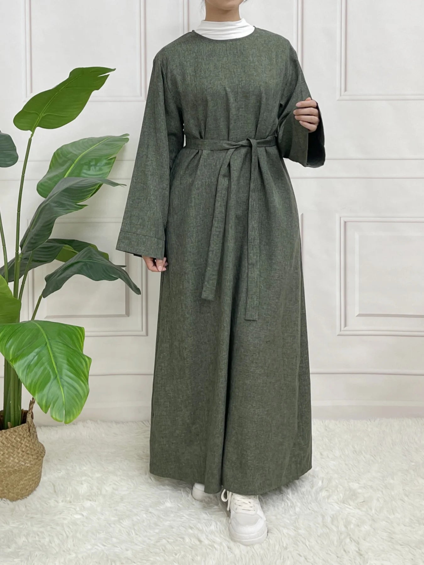 Belted Abaya Dress