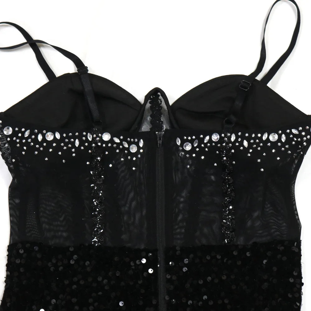 Strapless Sequin Maxi Dress