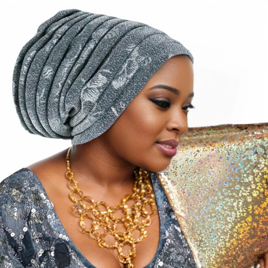 Glitter Turban Cap