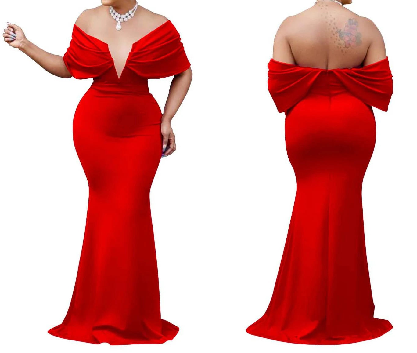 Off Shoulder Bodycon Maxi Dress