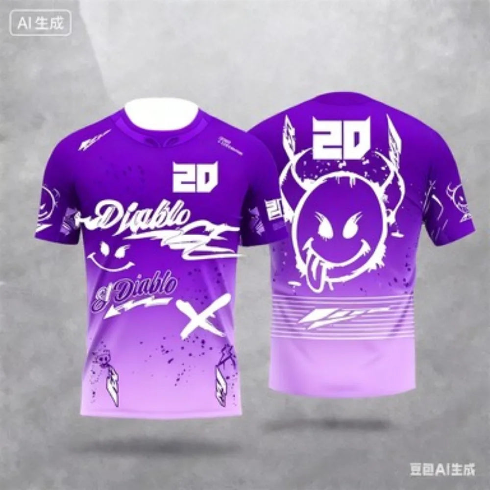 Outdoor Sports 2025 New Summer Men's and Women's Personalized Fashion Breathable Sweat Absorbing Motorcycle Training T-shirt