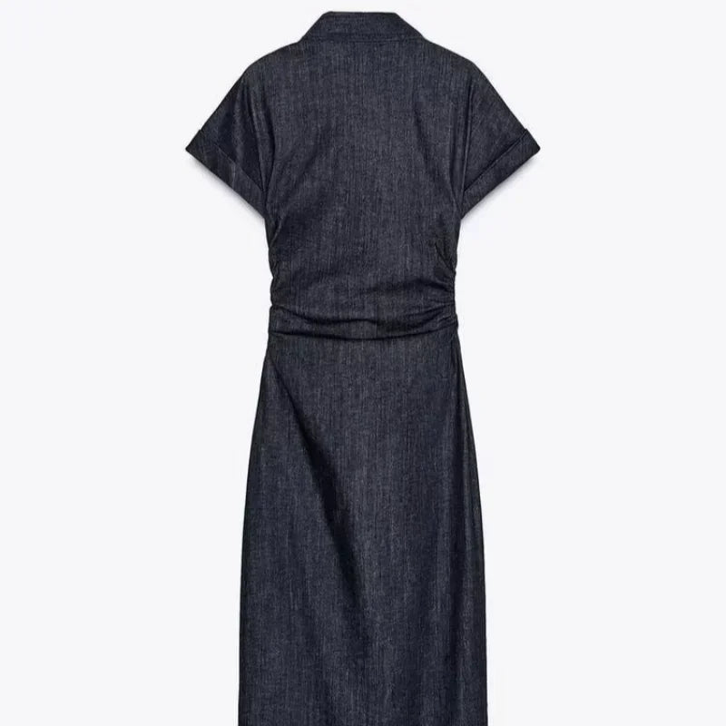 Retro Denim Maxi Dress