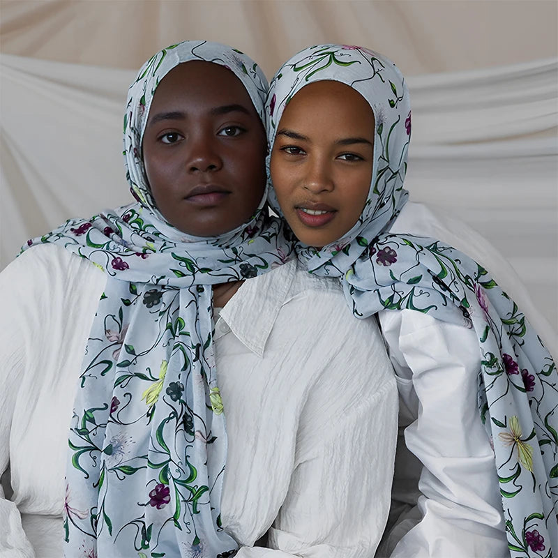 1Pcs Ramadan Hijab for Women Leopard Print  Bohemian Watercolor Soft Muslim Hijabs Floral Breathable Shawl Wrap Scarf Headscarf