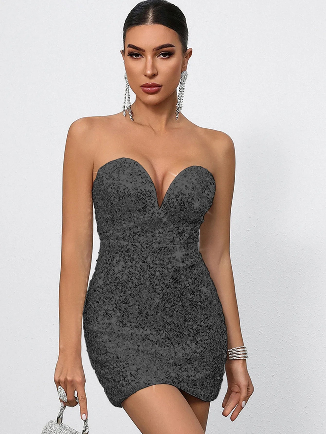 Backless Sequin Prom Dress