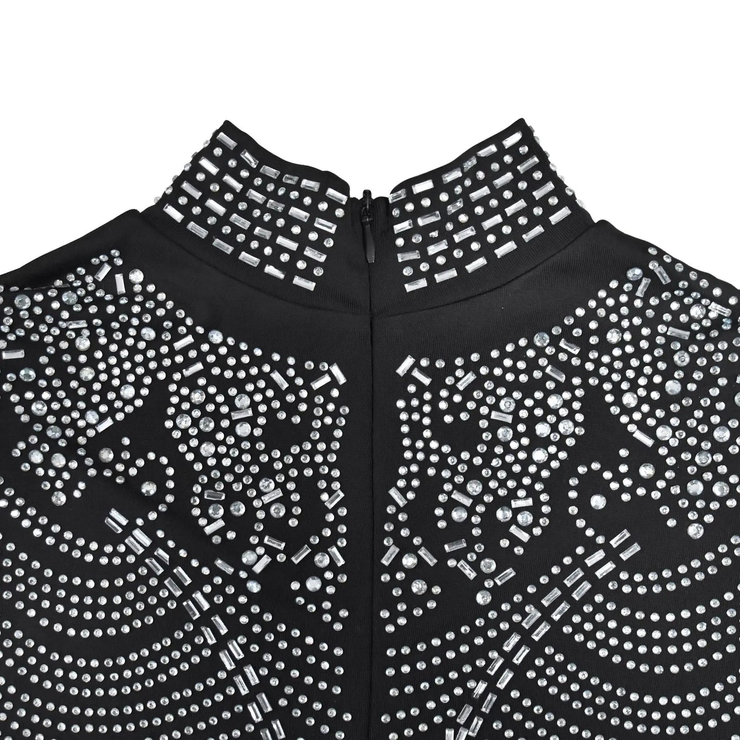 Rhinestone High Neck Evening Dress