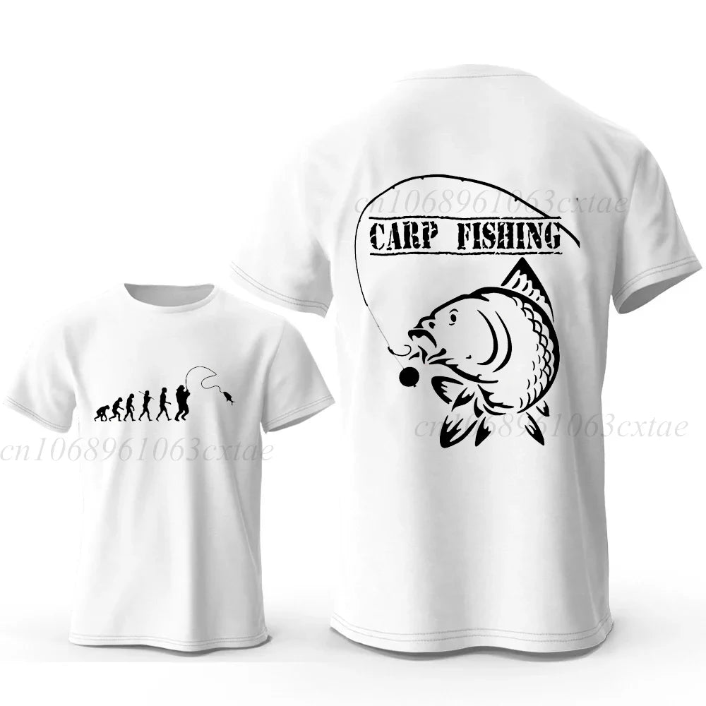 Eat Sleep Fishing Heartbeat Men T-Shirts Tops Men Fisherman Fish T-shirt Short Sleeve Tees Fashion Brand New Oversized Shirt