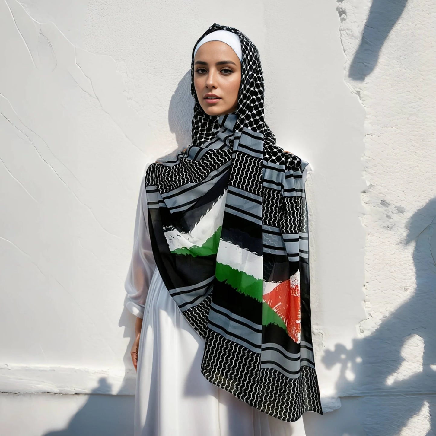Kuffiyeh Geometric Scarf