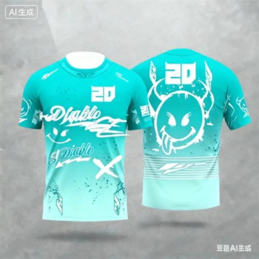 Outdoor Sports 2025 New Summer Men's and Women's Personalized Fashion Breathable Sweat Absorbing Motorcycle Training T-shirt