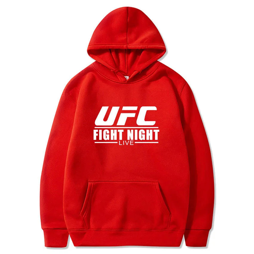 UFC Autumn Winter Men Leisure Hooded Sweatshirt MMA Combat Boxing Training Coat Women Loose Sports Fitness Breathable Hoodie