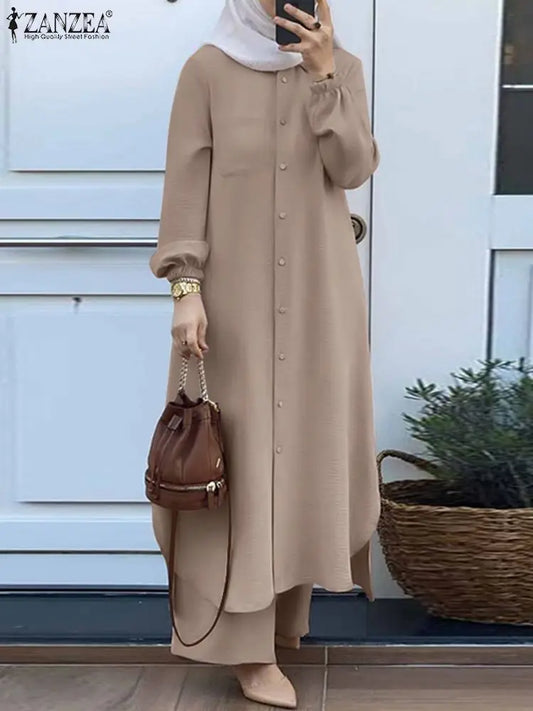 ZANZEA Vintage Muslim Suit