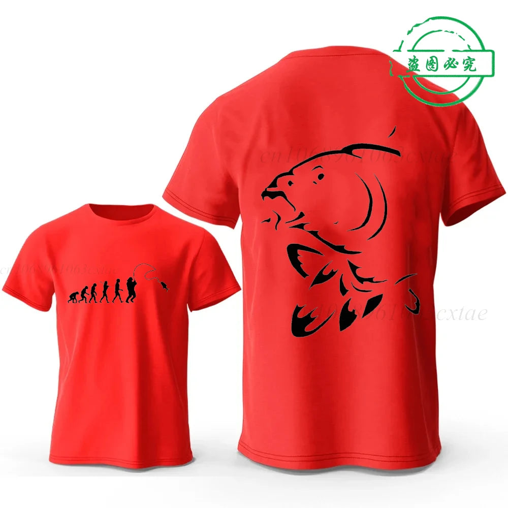 Eat Sleep Fishing Heartbeat Men T-Shirts Tops Men Fisherman Fish T-shirt Short Sleeve Tees Fashion Brand New Oversized Shirt