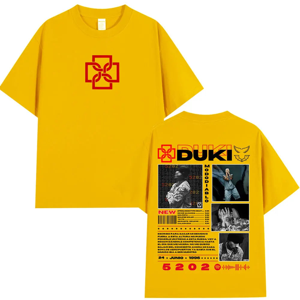 Rapper Duki 5202 MIXTAPE Album Merch T-shirt Men's Women Fashion Hip Hop T Shirt Cotton Casual Short Sleeve Oversized T-shirts