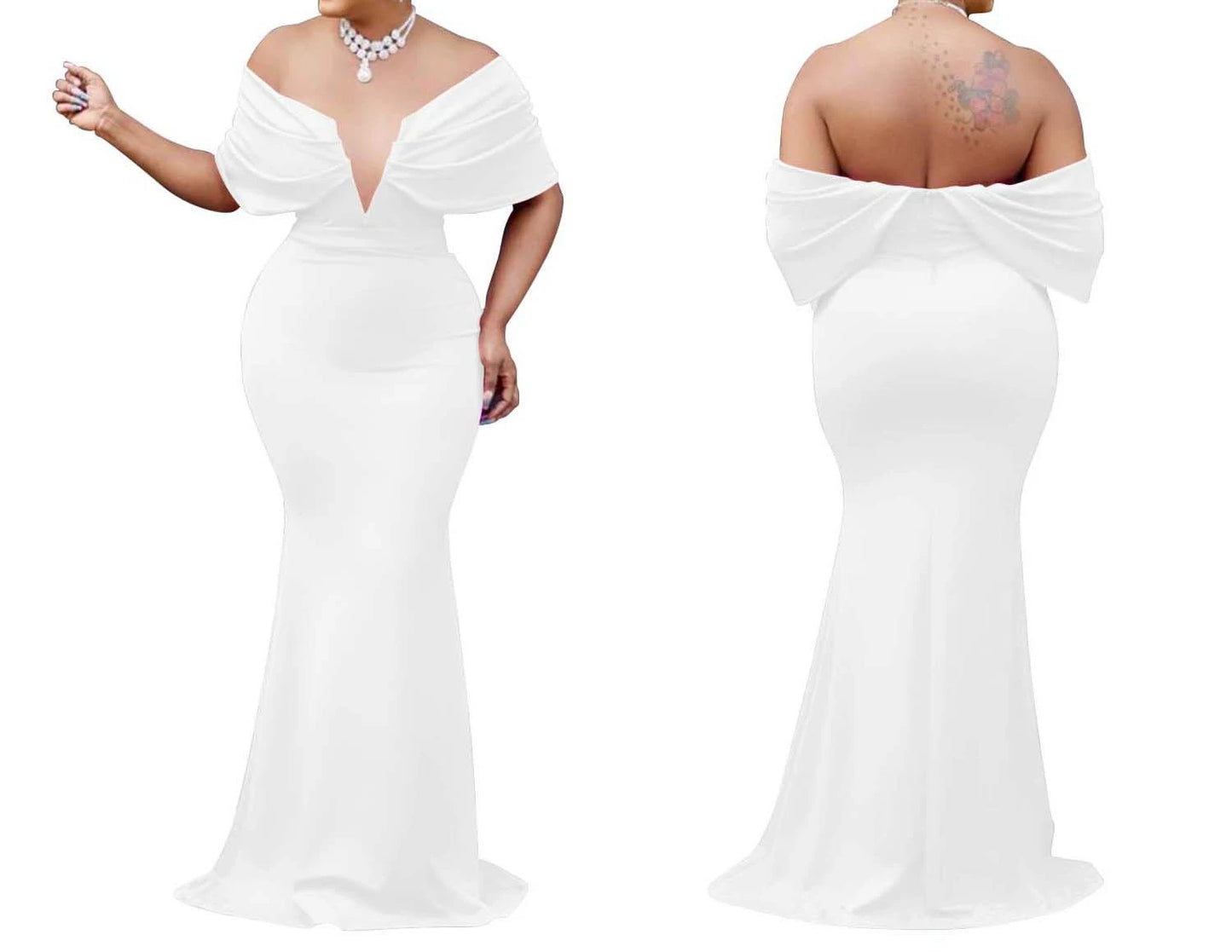 Off Shoulder Bodycon Maxi Dress