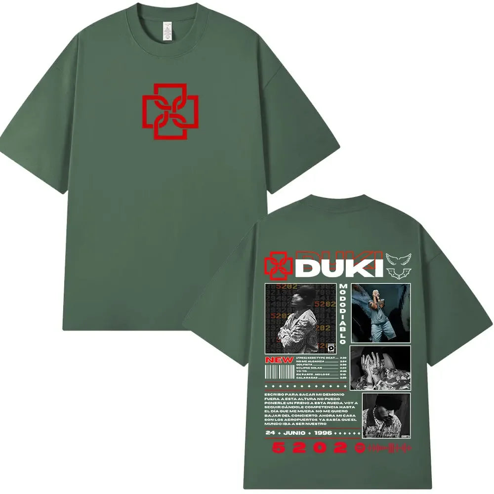 Rapper Duki 5202 MIXTAPE Album Merch T-shirt Men's Women Fashion Hip Hop T Shirt Cotton Casual Short Sleeve Oversized T-shirts