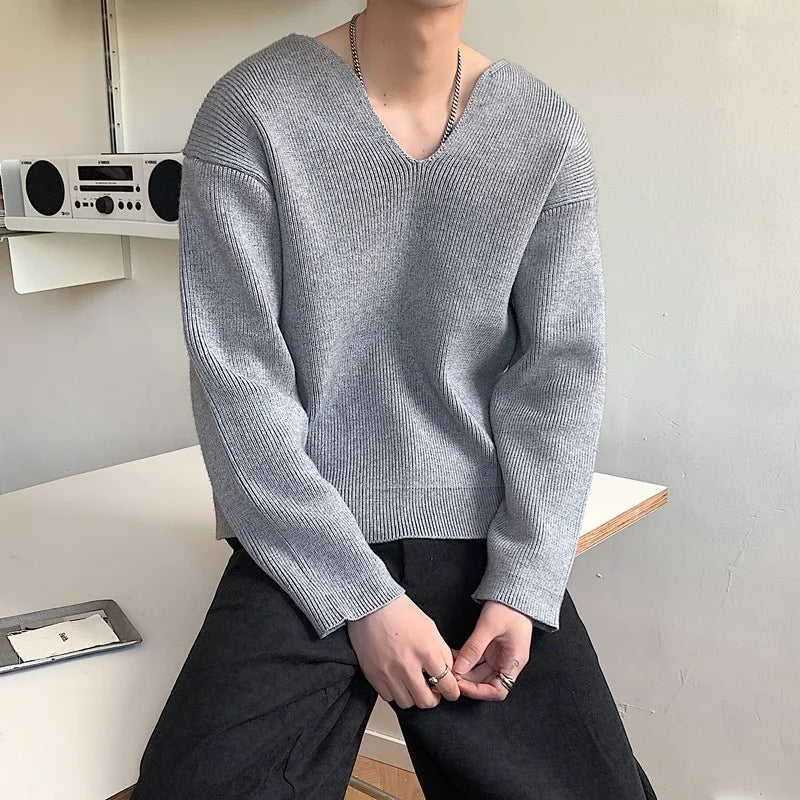 Korean V-Neck Pullover