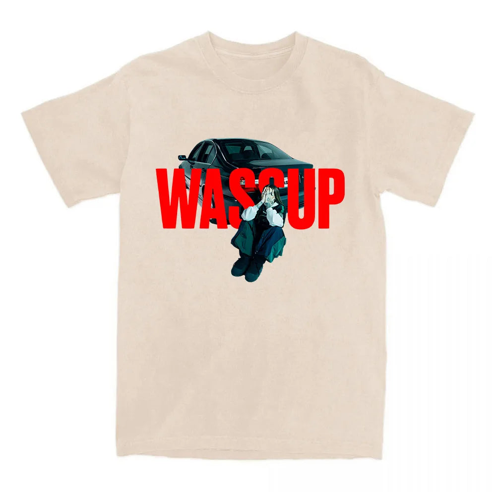 Women Tee Young Miko WASSUP Single 2025 T-shirt Summer Cotton Round Neck Tshirt Casual Singer Printing T Shirt Unisex Streetwear