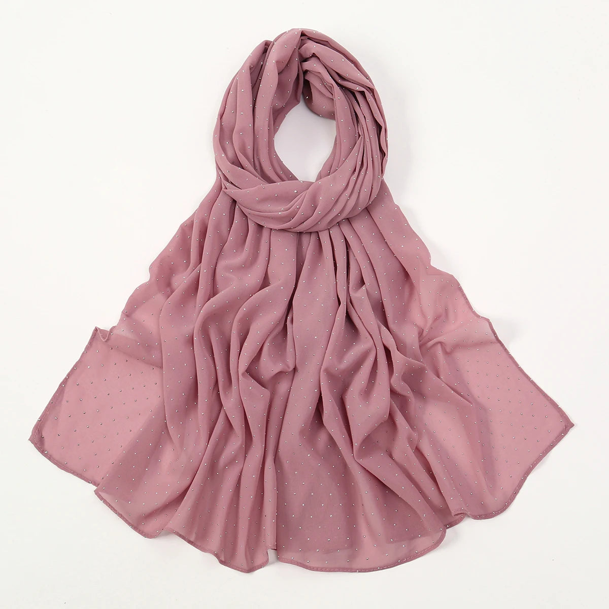 Rhinestone Bubble Chiffon Muslim Hijab Scarf Women Muslim Hijab Soft Shawls Hijabs Islamic Turban Premium Scarfs 180*70cm