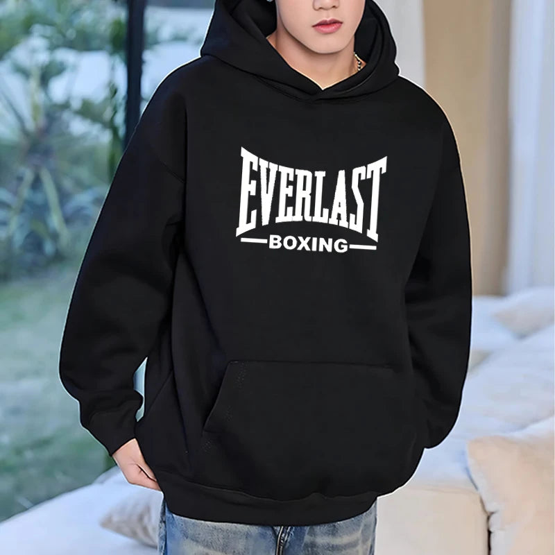 2025 New Everlast Logo Font Graphic Hoodie Men women Harajuku fashion Casual Trends Sweatshirt vintage Long sleeve pullover