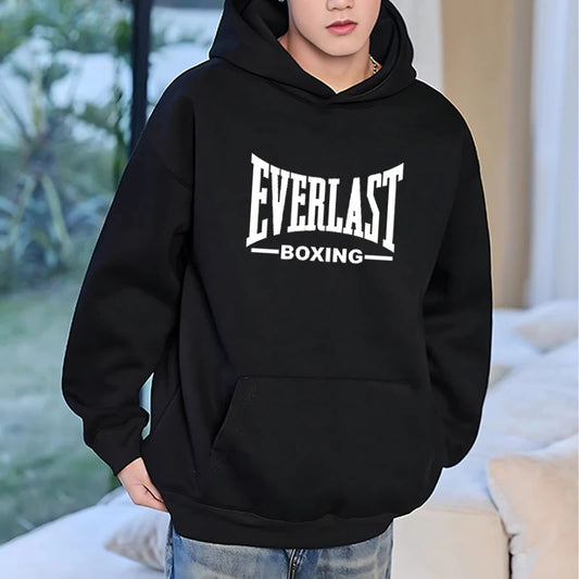 2025 New Everlast Logo Font Graphic Hoodie Men women Harajuku fashion Casual Trends Sweatshirt vintage Long sleeve pullover