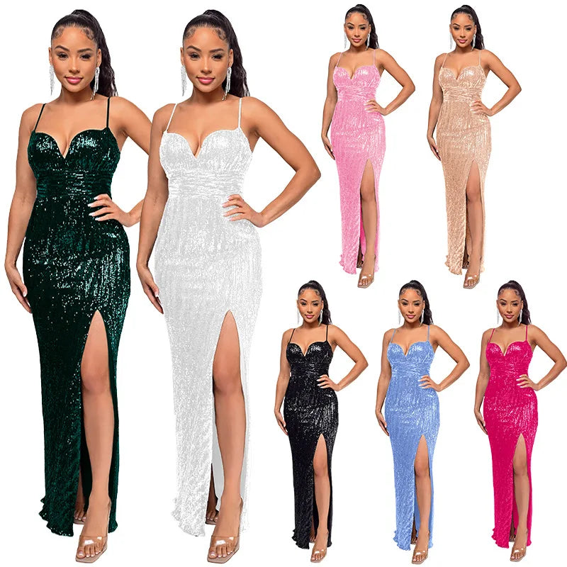 Sequin Halter Cocktail Dress