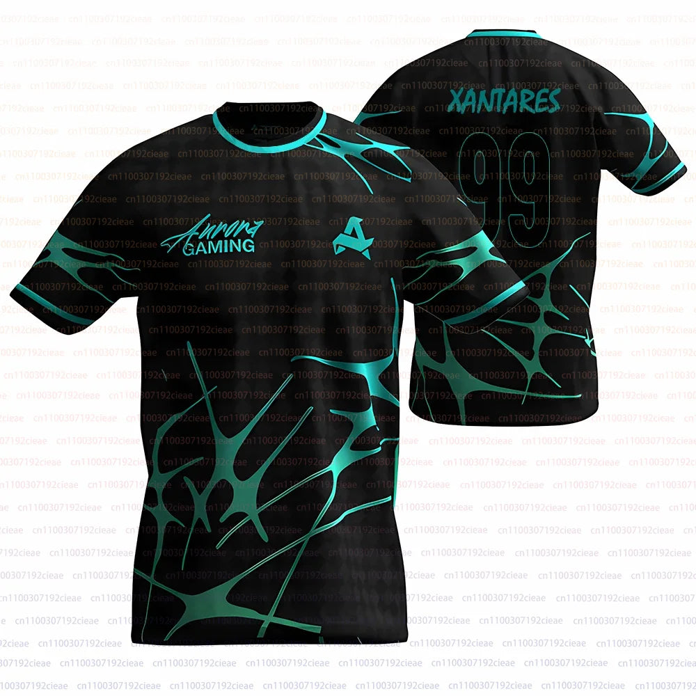 Men's CS2 Summer Training Jersey Esports Club Aurora Gaming 2025 Uniform CSGO Player Custom T-shirt Sports Breathable O Neck Tee