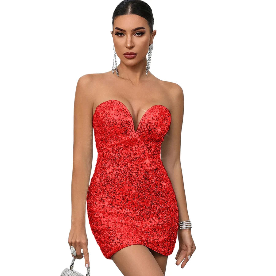 Backless Sequin Prom Dress