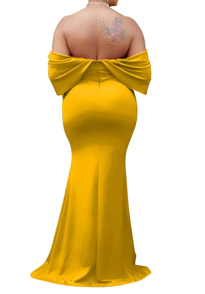 Off Shoulder Bodycon Maxi Dress