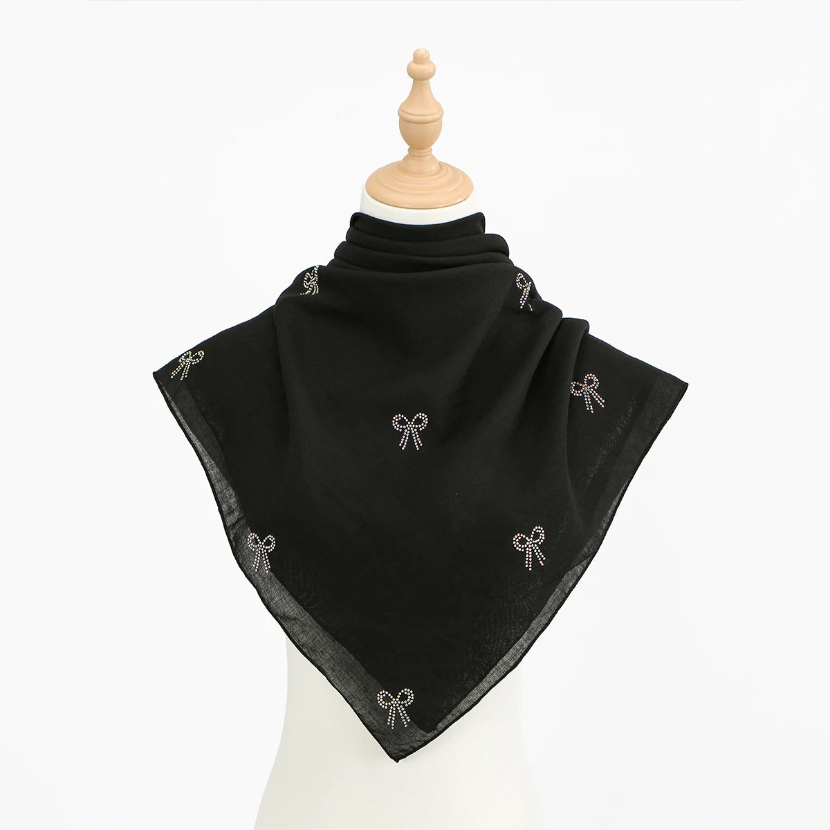 Rhinestone Bow Scarf