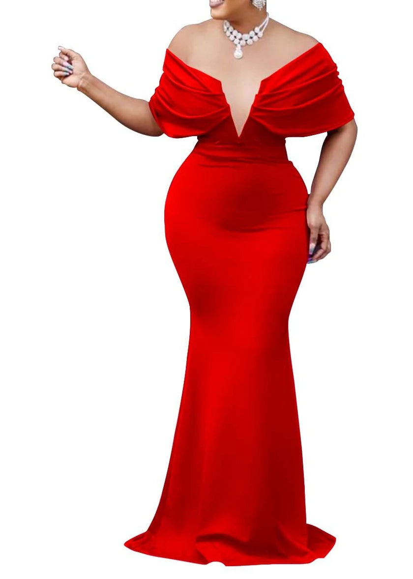 Off Shoulder Bodycon Maxi Dress