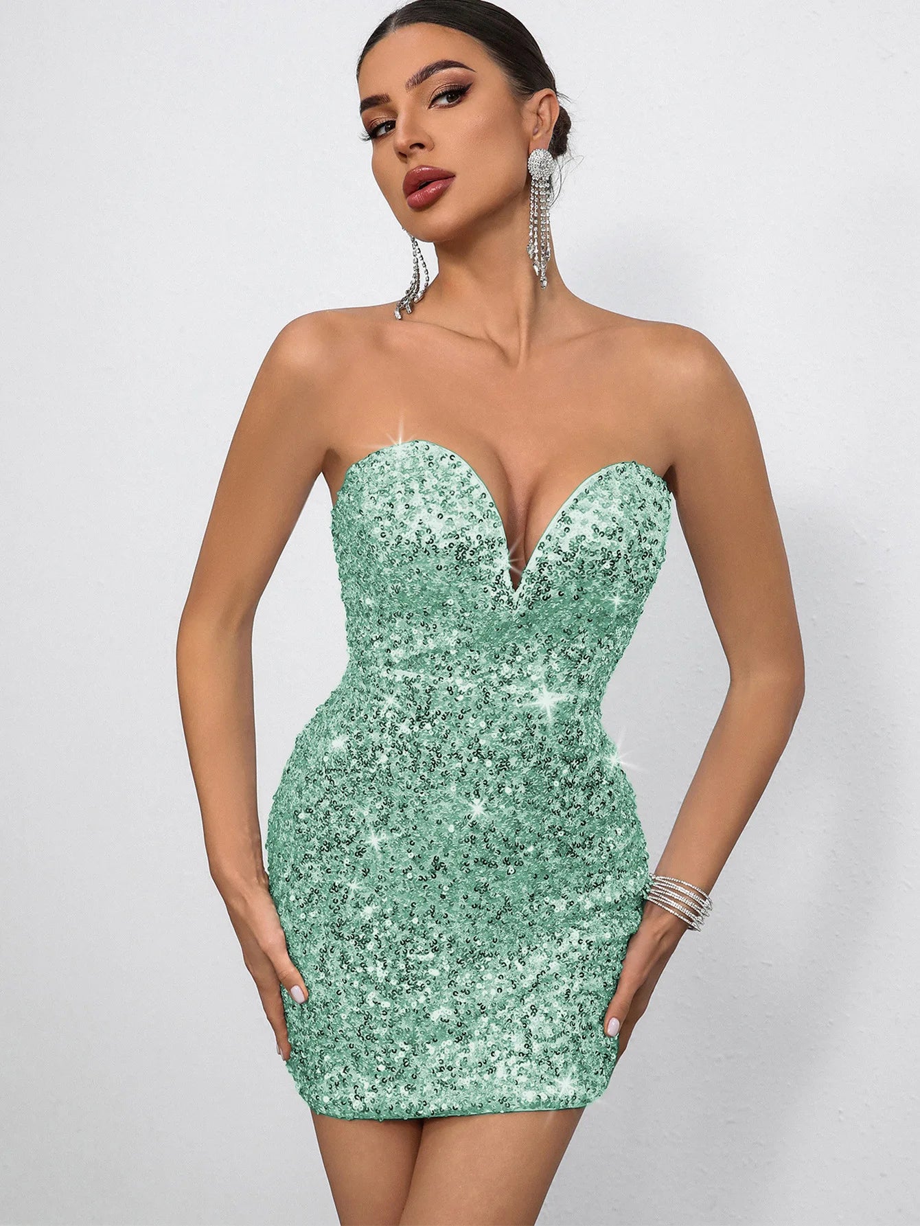 Backless Sequin Prom Dress