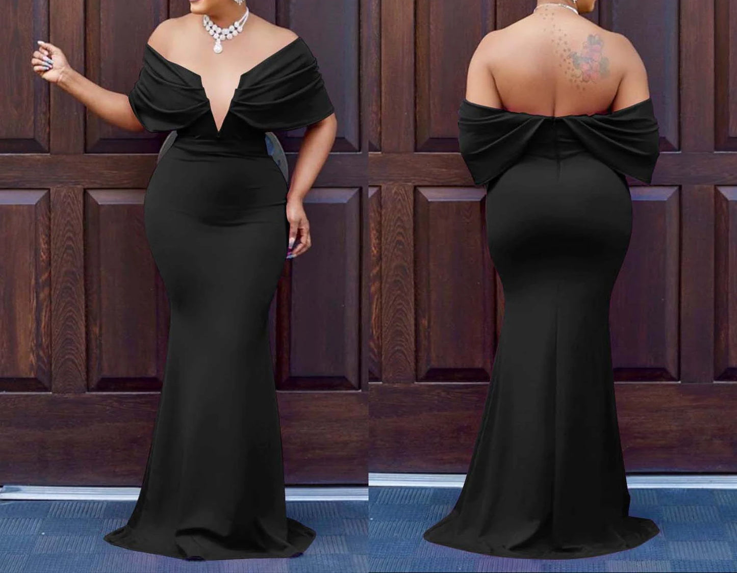 Off Shoulder Bodycon Maxi Dress
