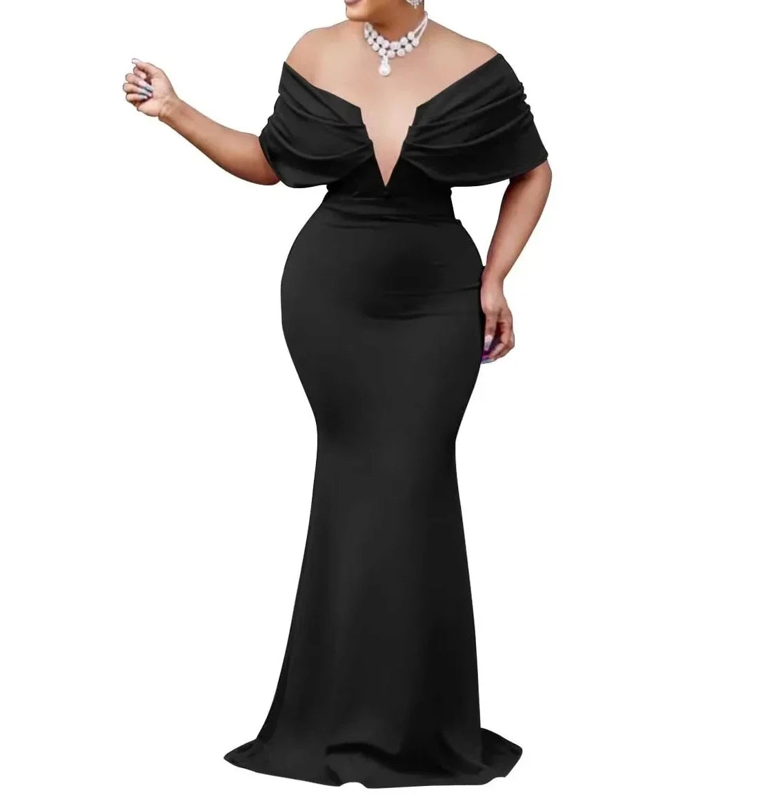 Off Shoulder Bodycon Maxi Dress
