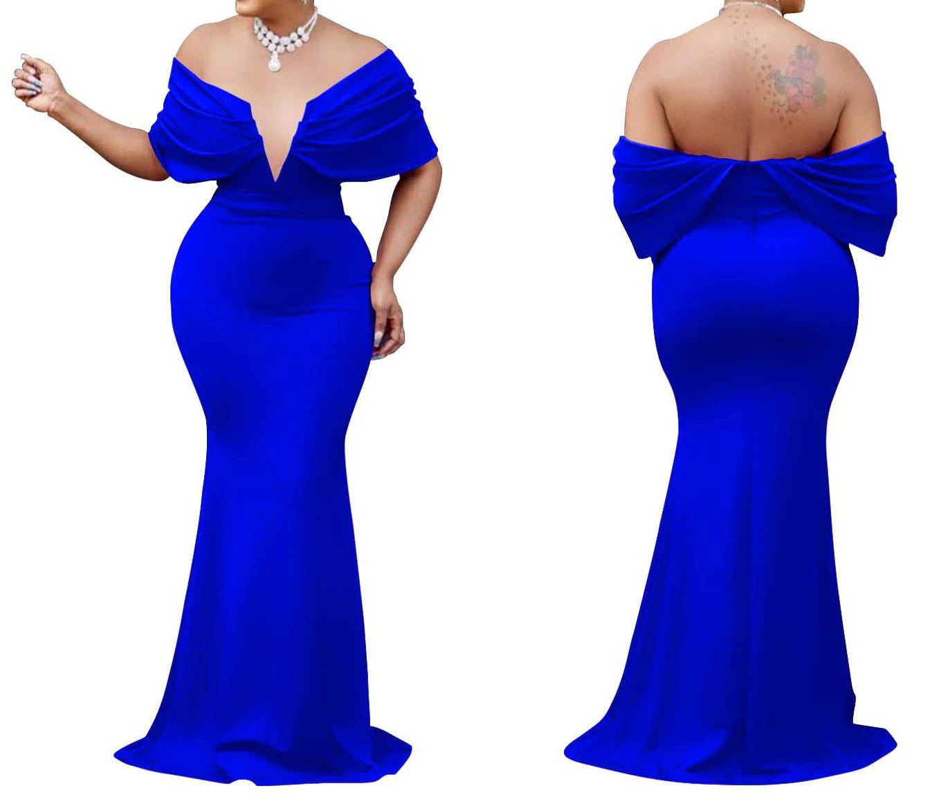 Off Shoulder Bodycon Maxi Dress