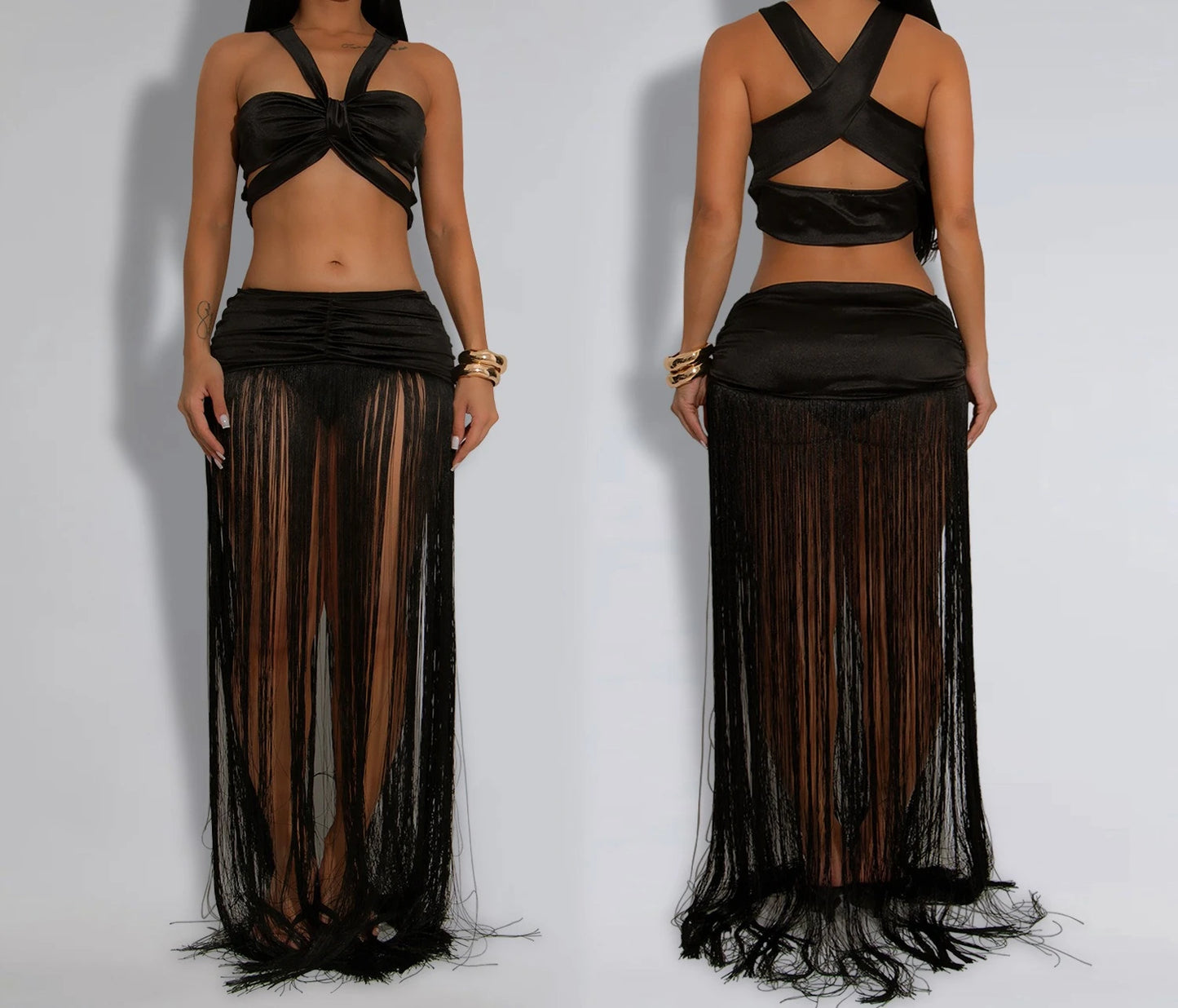 Tassel Bodycon Long Dress