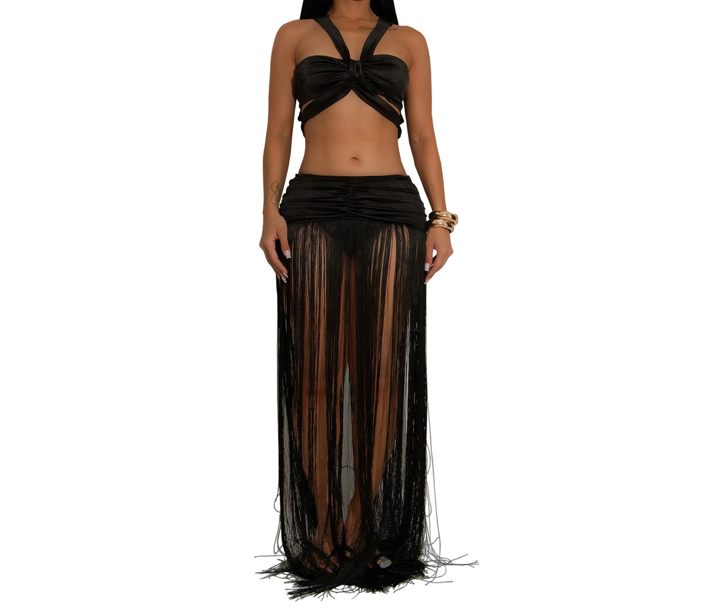 Tassel Bodycon Long Dress