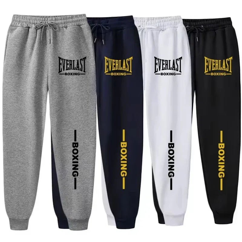 2025 Autumn Winter EVERLAST Printed Running Pants Men Women Outdoor Sports Fitness Pants Running Polar Casual Sports Pants