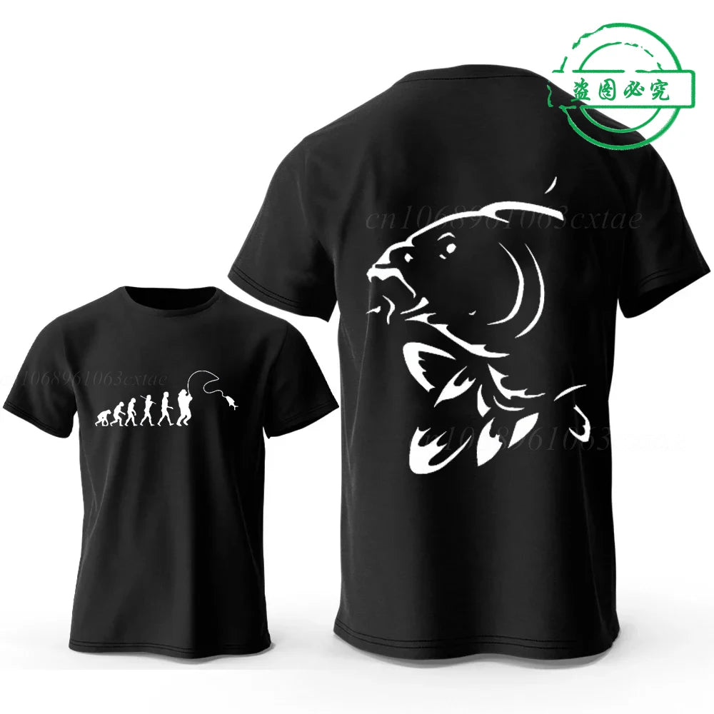 Eat Sleep Fishing Heartbeat Men T-Shirts Tops Men Fisherman Fish T-shirt Short Sleeve Tees Fashion Brand New Oversized Shirt