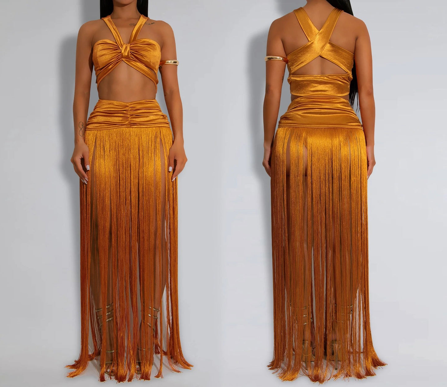 Tassel Bodycon Long Dress