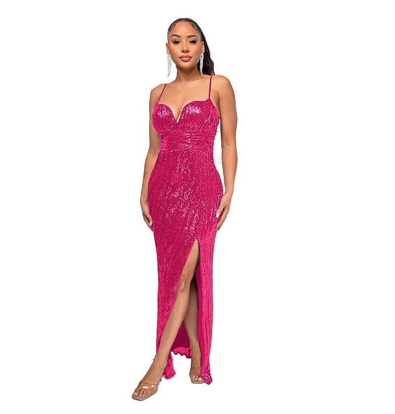 Sequin Halter Cocktail Dress