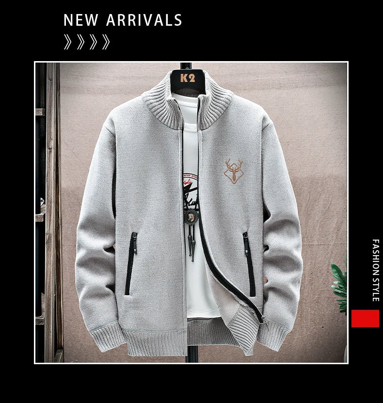 Embroidered Fleece Cardigan