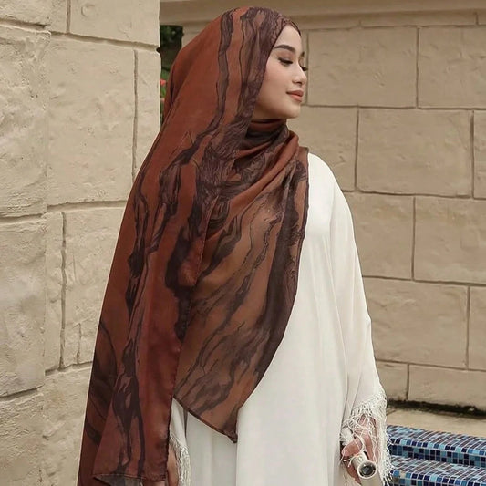 Bohemia Fashion Print Scarf For Women Headband Daily Wear Outdoor Breathable Women Hijab Scarves Clothing Accessories