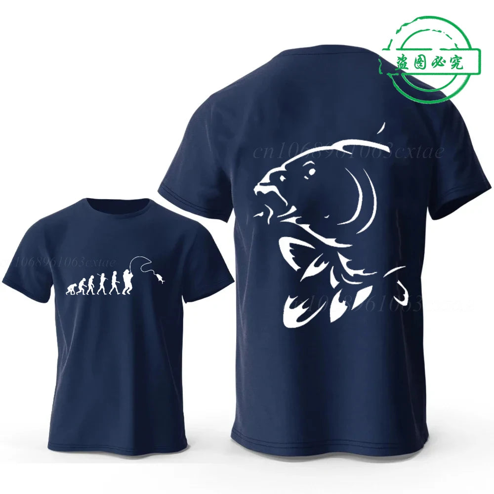 Eat Sleep Fishing Heartbeat Men T-Shirts Tops Men Fisherman Fish T-shirt Short Sleeve Tees Fashion Brand New Oversized Shirt