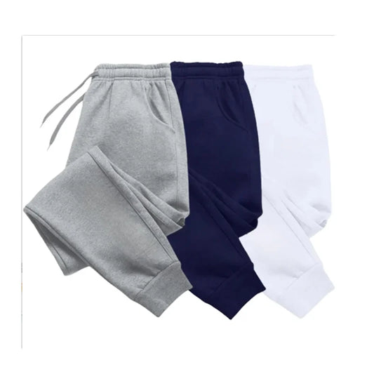 Mens Casual Pants Autumn Winter Fleece Sweatpants Men Running Jogger Sports Gym Trousers Fashion Solid Color Workout Long Pants
