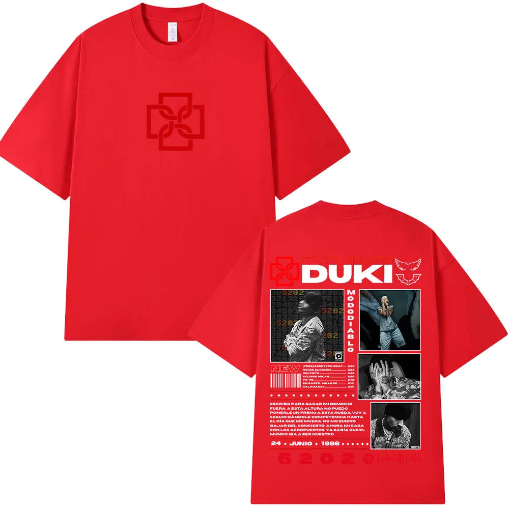 Rapper Duki 5202 MIXTAPE Album Merch T-shirt Men's Women Fashion Hip Hop T Shirt Cotton Casual Short Sleeve Oversized T-shirts