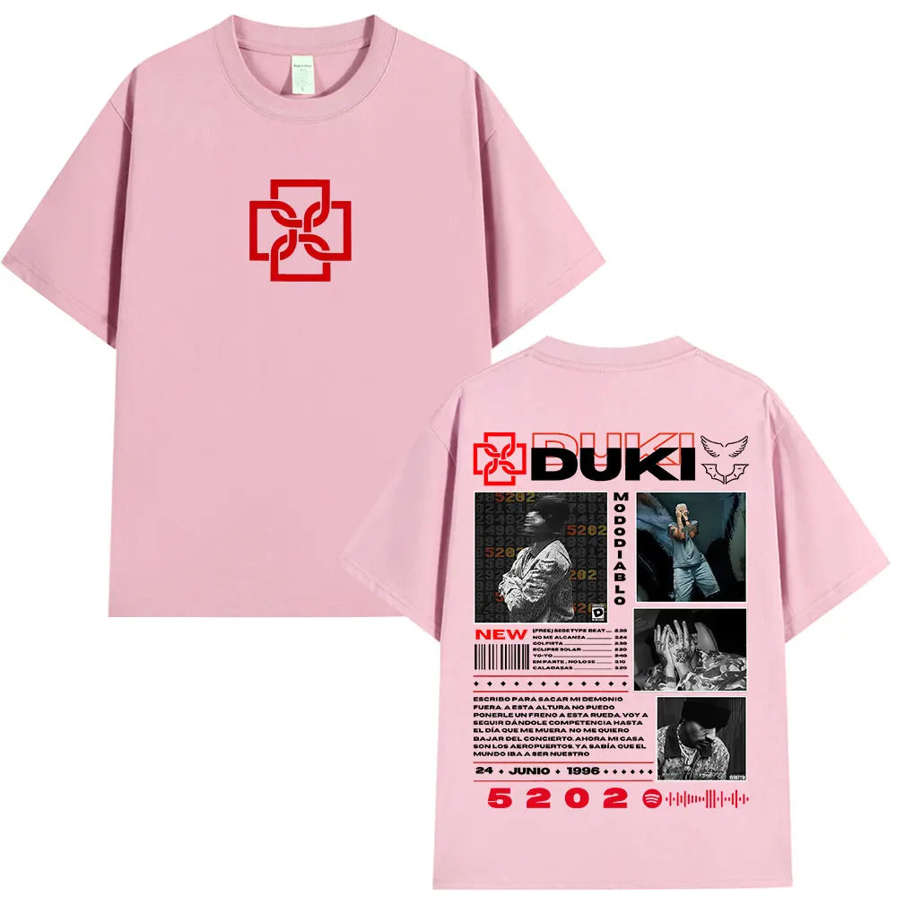 Rapper Duki 5202 MIXTAPE Album Merch T-shirt Men's Women Fashion Hip Hop T Shirt Cotton Casual Short Sleeve Oversized T-shirts