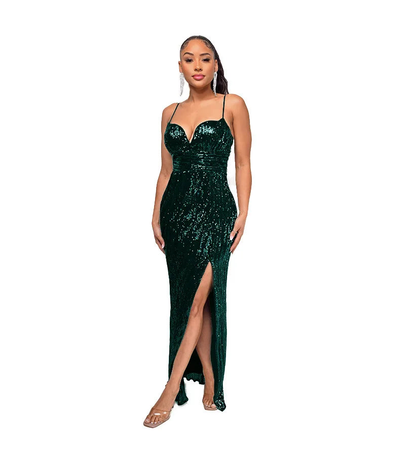 Sequin Halter Cocktail Dress